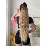 Extensie de par coada ondulata Deep Wave cu cleste 75 cm Cod 1975-3060A Saten Inchis cu Blond Ash Ombre